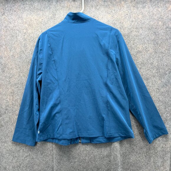 Zenergy Jacket Womens 2 Blue Full Zip Chico's Track Windbreaker Lightweight - Picture 2 of 11